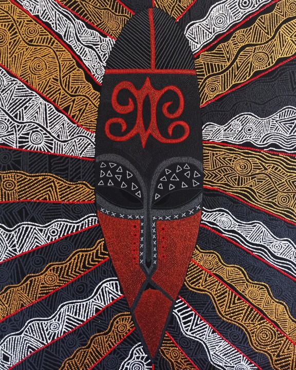 Painting titled "Ancêtre de Rêve de…" by Jomara Hamzo, Original Artwork, Acrylic