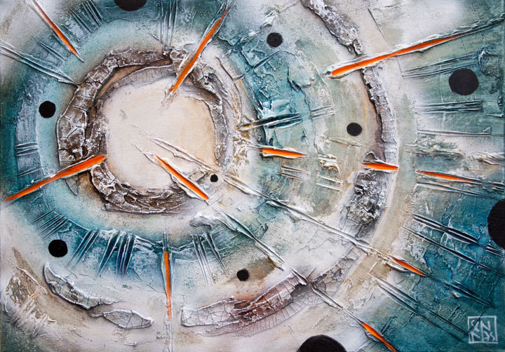Painting titled "Beginning 8991 3D t…" by Jakub Jecminek, Original Artwork, Acrylic