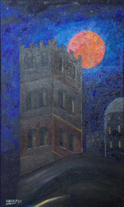 Lunam Rubrum über Óskborg 绘画, 19.7x11.8 in