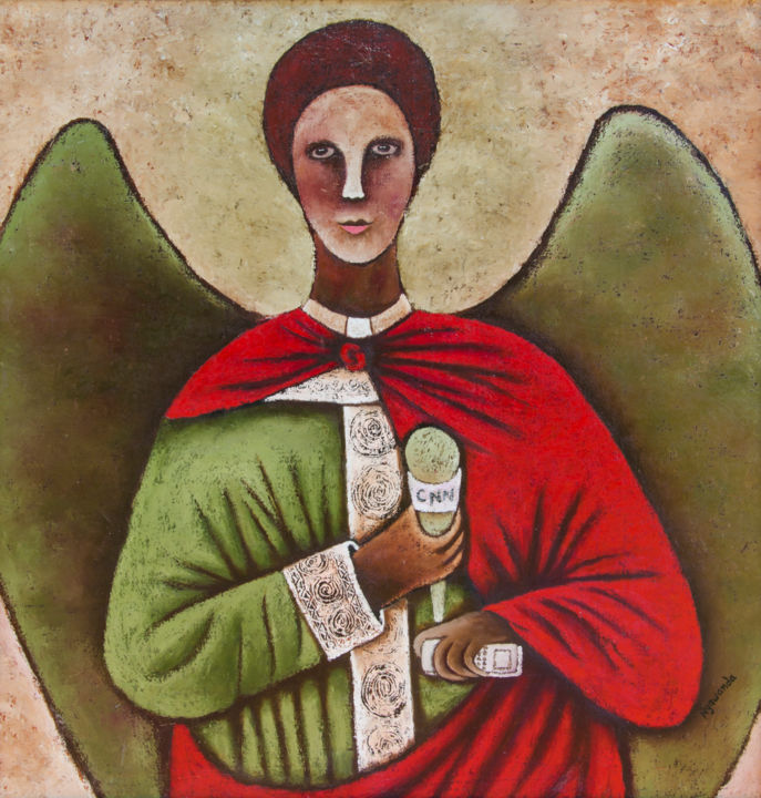 Schilderij getiteld "Resurrection" door Moses Nyawanda, Origineel Kunstwerk, Olie