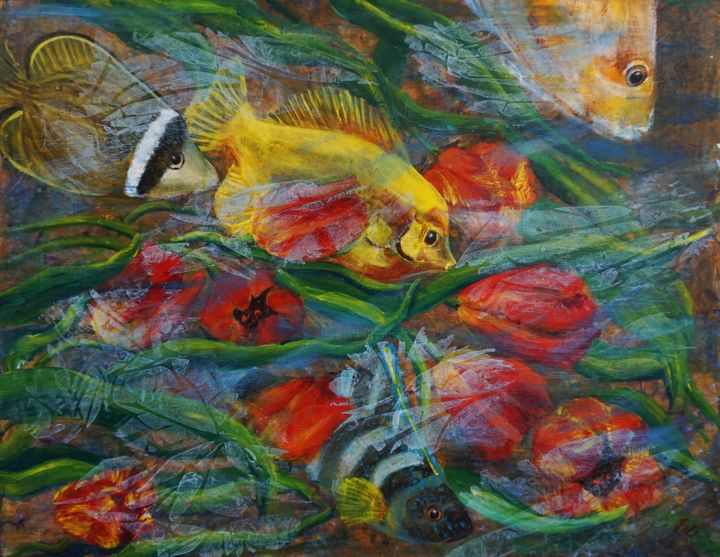 Remembering Granny's Coffer 绘画, 15.8x19.7 in