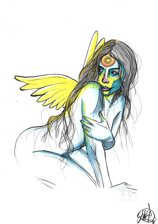 Blue fairy 图画, 11.7x8.3 in
