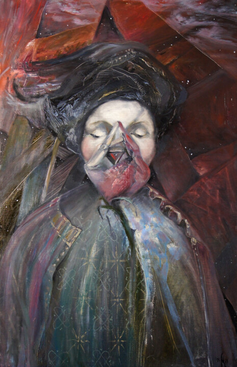 Evening. Goddess - original oil painting 绘画, 31.5x19.7 in
