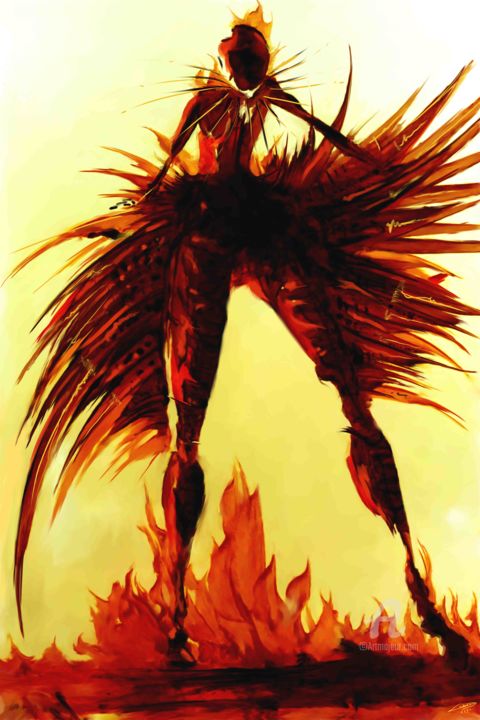 Digital Arts titled "Magma" by Didier Ledus, Original Artwork, Digital Painting
