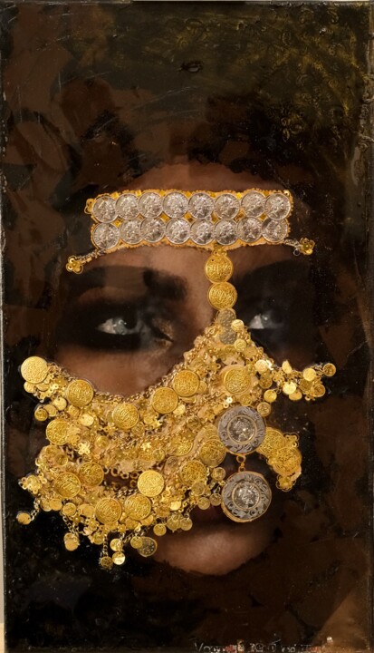 Κολάζ με τίτλο "ORIENTAL BEAUTY" από Natali Shepeleva, Αυθεντικά έργα τέχνης, Ακρυλικό Τοποθετήθηκε στο Ξύλινο φορείο σκελετό
