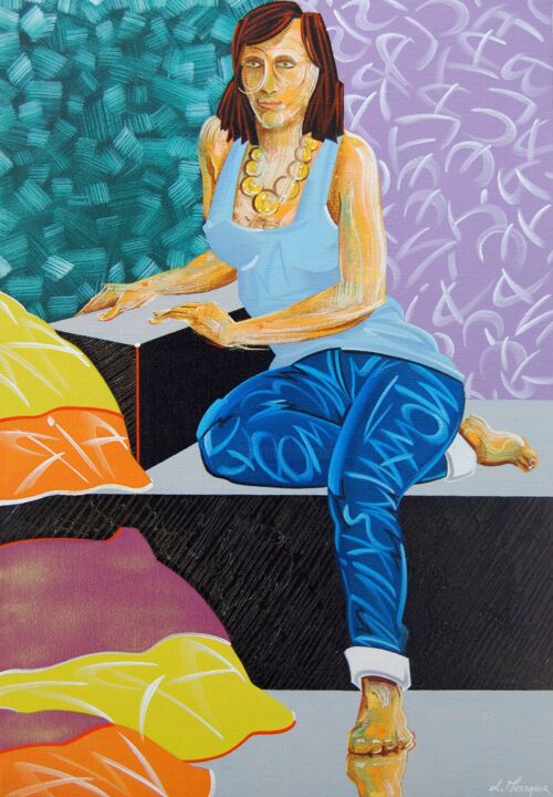 Peinture intitulée "Isa" par Laurent Messager, Œuvre d'art originale, Huile Monté sur Châssis en bois