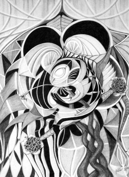 Fouillis fleuri et feuillu 图画, 21.4x15.4 in