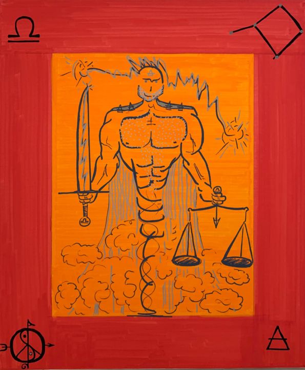 L'avatar de la Balance 绘画, 21.7x17.7 in