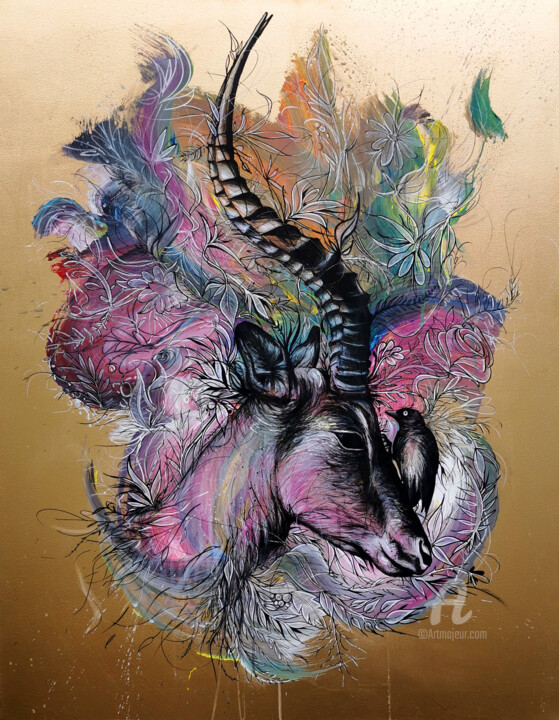 Peinture intitulée "Fusional love" par Art De Noé, Œuvre d'art originale, Acrylique