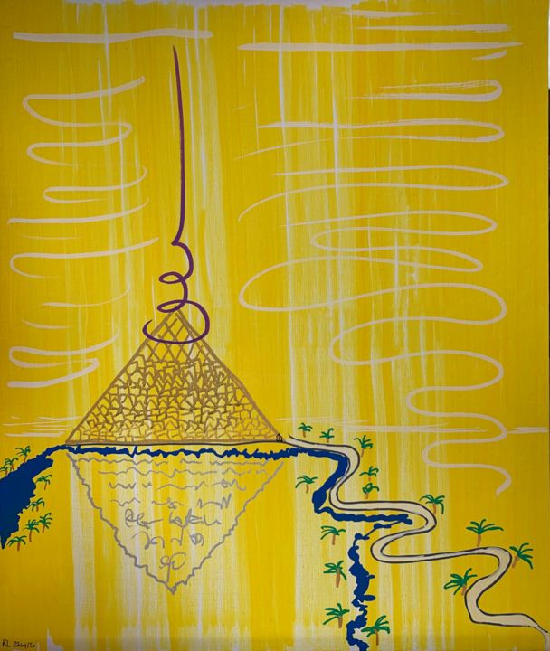Pyramide initiatique 绘画, 21.7x17.7 in