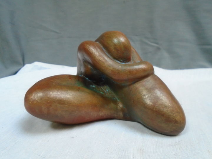 Petit repli terre cuite patinée 雕塑, 3.2x5.1 in