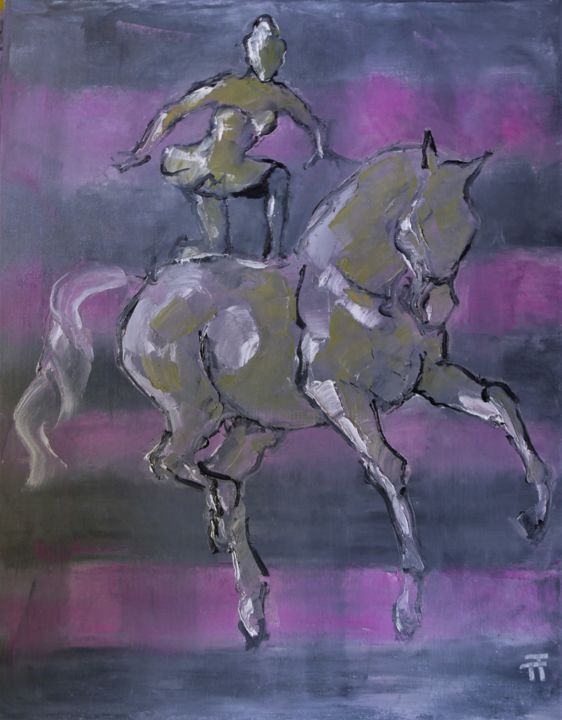 21-30-DANSEUSE EQUESTRE-92 X 73 绘画, 36.2x28.7 in