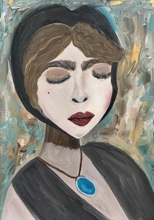 Peinture intitulée "The Weaver" par Kamila Polak, Œuvre d'art originale, Huile