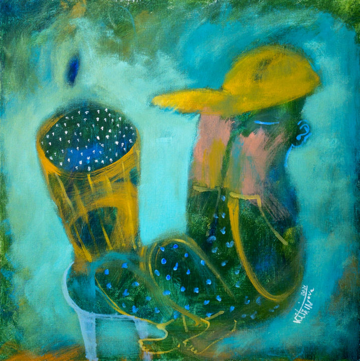 Ночь (триптих, правая часть) 绘画, 23.6x23.6 in