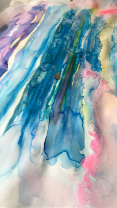 Painting titled "Acqua" by Hélène Galante, Original Artwork, Ink