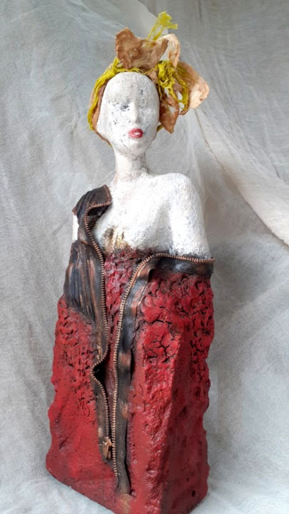 Sculptuur getiteld ""Lava"" door Calliope Konsta, Origineel Kunstwerk, Klei