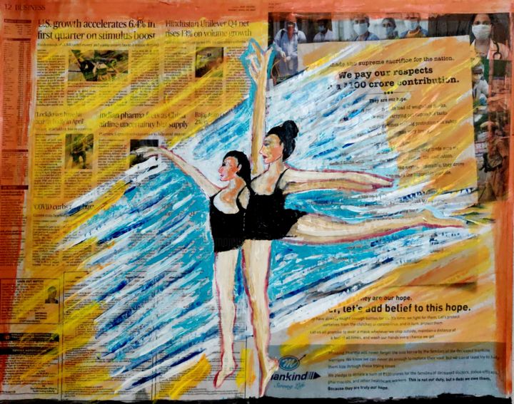 BALLET-8 绘画, 21.5x27.5 in
