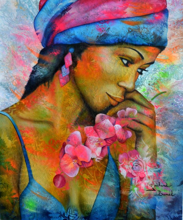 Peinture intitulée "Cueillez votre jeun…" par Jeannette Guichard-Bunel, Œuvre d'art originale, Huile Monté sur Châssis en bo…