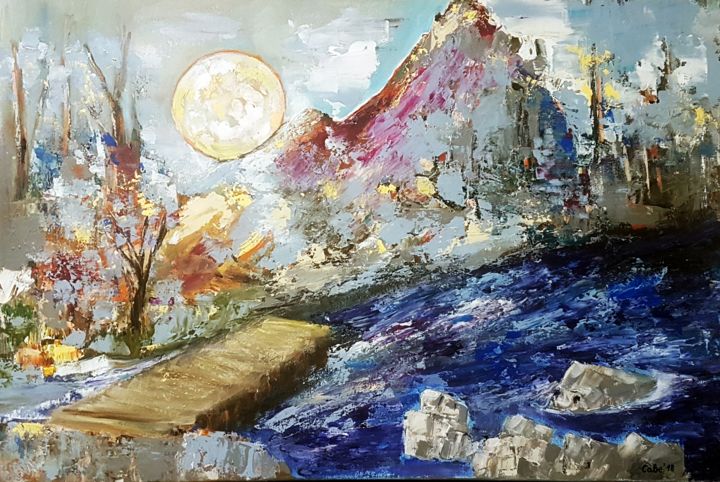 Der Mond 绘画, 23.6x31.5 in