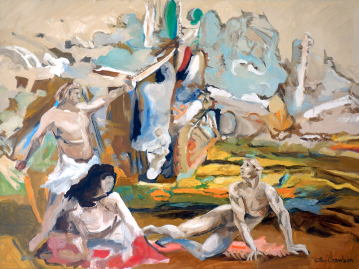 Le pouvoir ne se partage pas 绘画, 17.7x23.6 in