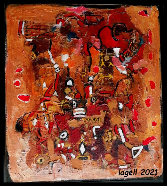 Painting titled "effet de krack" by Lagell, Original Artwork, Oil
