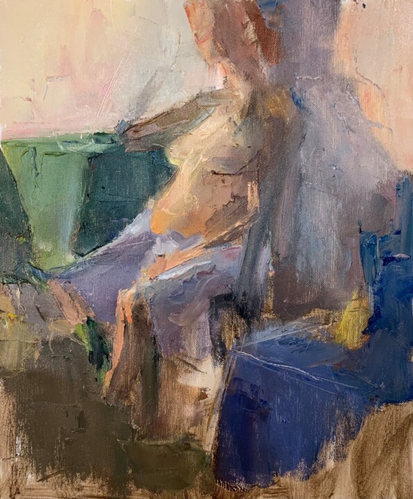 Pintura intitulada "She tells you secret" por Ekaterina Belukhina, Obras de arte originais, Óleo Montado em Armação em madei…