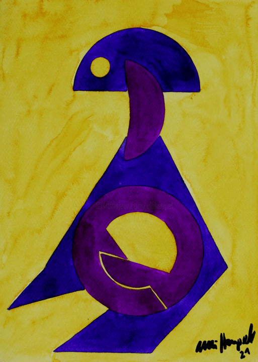 21 / IV (VIER FREUNDE) 绘画, 13.8x9.8 in