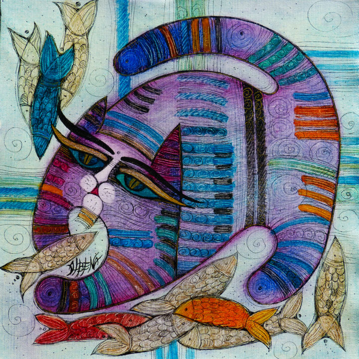 Minou au paradis 15x21 cm 印花与版画, 5.9x5.9 in