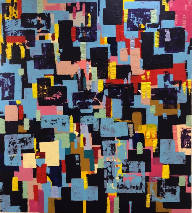 Pittura intitolato "C’est nous" da Hatem Ismail, Opera d'arte originale, Acrilico