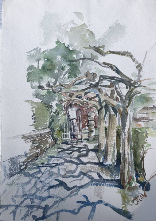 Painting titled "Spring" by Peter Otlan, Original Artwork, Watercolor