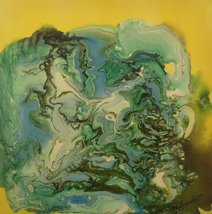 Peinture intitulée "Les palabres" par Audran, Œuvre d'art originale, Acrylique