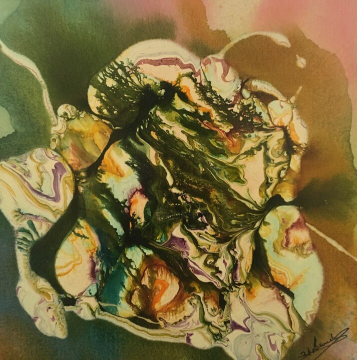 Peinture intitulée "Une météorite qui d…" par Audran, Œuvre d'art originale, Acrylique