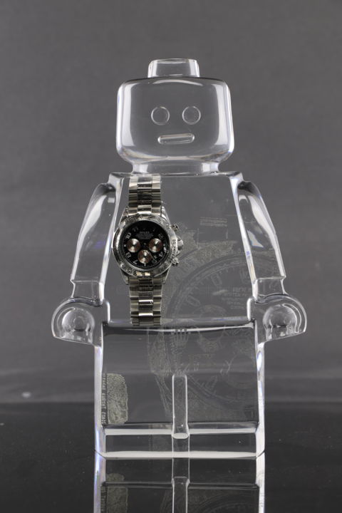 ROLEX DAYTONA SILVER 雕塑, 9.8x6.3 in