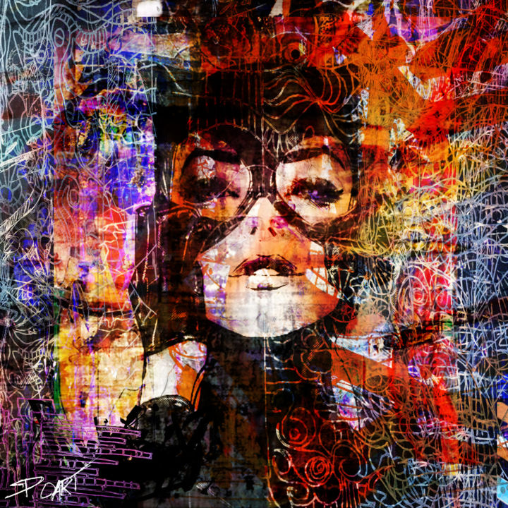 CATWOMAN 绘画, 23.6x23.6 in