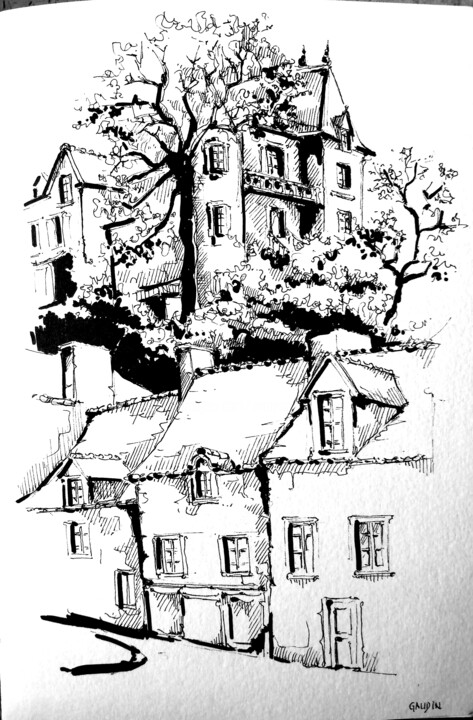 Balade à Cancale Drawing, 7.9x5.9 in