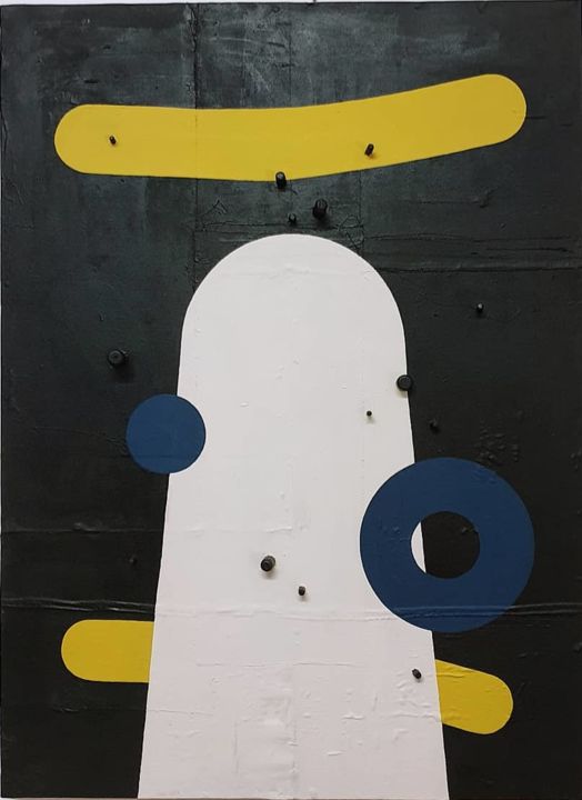 Painting titled "White Light" by Andrea Balzano, Original Artwork, Acrylic Mounted on Wood Stretcher frame