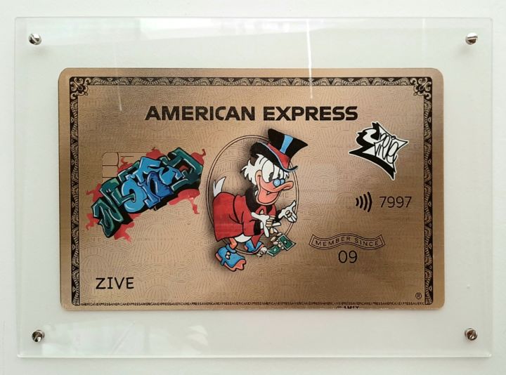 AMERICAN ZIVE CARD GOLD 绘画, 11.8x16.9 in