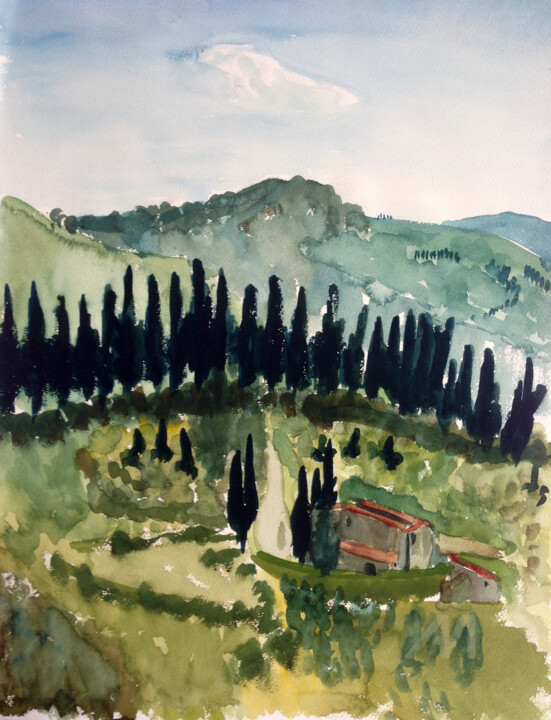 Toskana (1) / Tuscany (1) 绘画, 22.1x16.5 in
