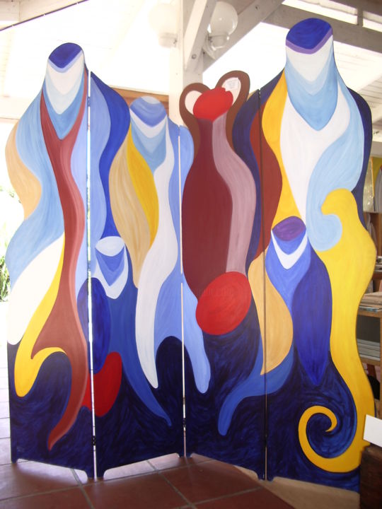 Painting titled "OASIS" by Kristyan Boutier, Original Artwork, Acrylic
