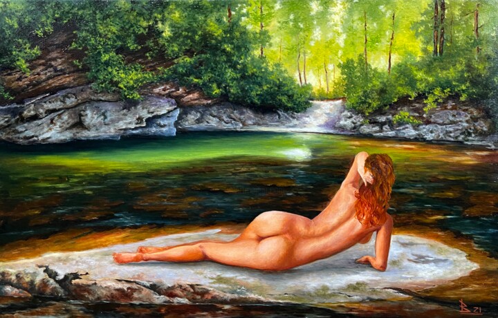 The white stone 绘画, 17.7x27.6 in