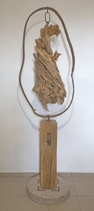 Skulptur mit dem Titel "The composet moderm…" von Jozef Sedmak, Original-Kunstwerk, Holz