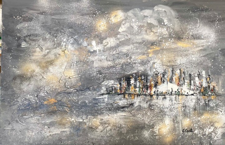 Peinture intitulée "Stormy Skies" par Elisa Cook Benbassat Bassat, Œuvre d'art originale, Acrylique