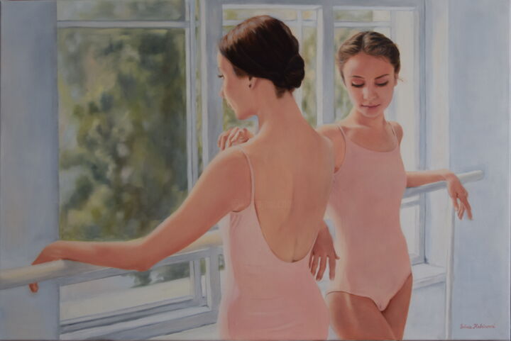 Ballerinas between two dances 绘画, 23.6x35.4 in