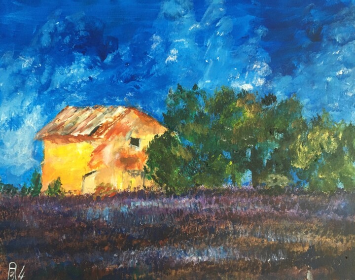 Peinture intitulée "Une ruine en Proven…" par Audran, Œuvre d'art originale, Acrylique