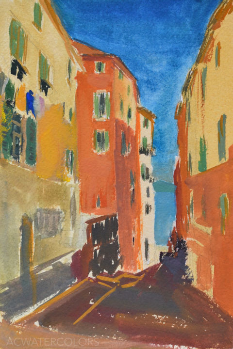 Villefranche-sur-Mer, 13x18cm Painting, 7.1x5.1 in