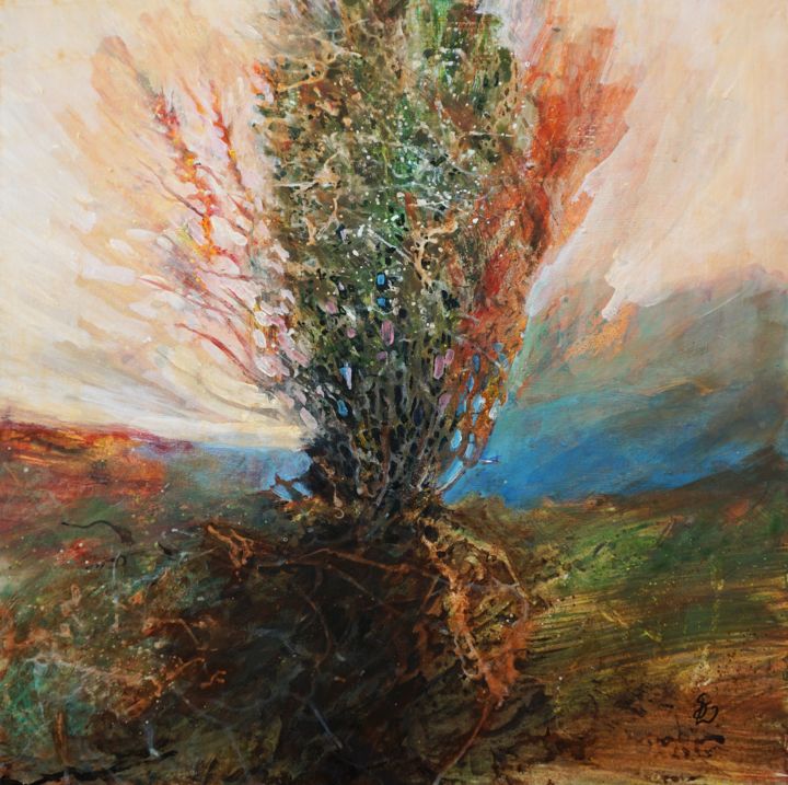 Burning Bush 绘画, 19.7x19.7 in