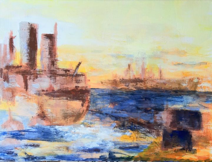 Le Pirée 绘画, 18.1x23.6 in