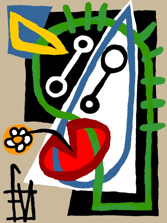 le faune et la fleur 2 数字艺术