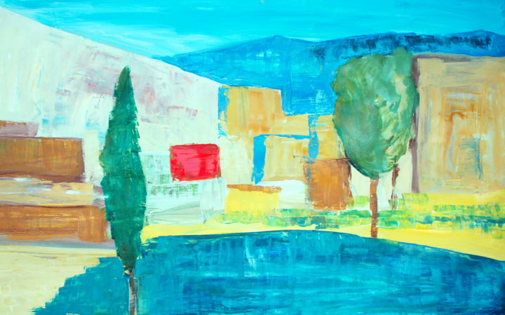 Peinture intitulée "L'Est. Hommage à Ni…" par Nathalia Chipilova, Œuvre d'art originale, Acrylique