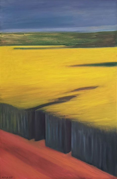 Peinture intitulée "Colza" par Raphaël Roux, Œuvre d'art originale, Huile